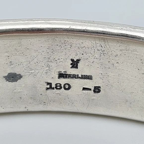 Wallace Oval Hammered Napkin Ring Sterling Silver Mono 180-5 Monogrammed "CWS" - Picture 6 of 10